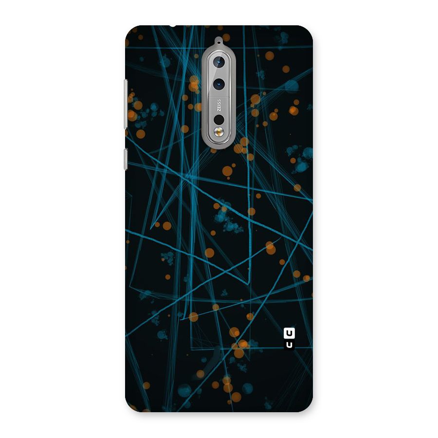 Blue Lines Gold Dots Back Case for Nokia 8