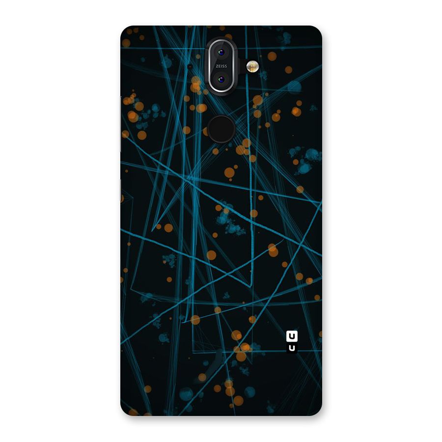 Blue Lines Gold Dots Back Case for Nokia 8 Sirocco