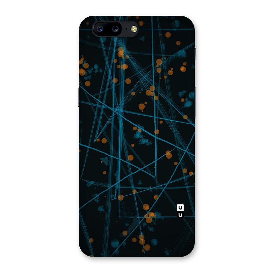 Blue Lines Gold Dots Back Case for OnePlus 5