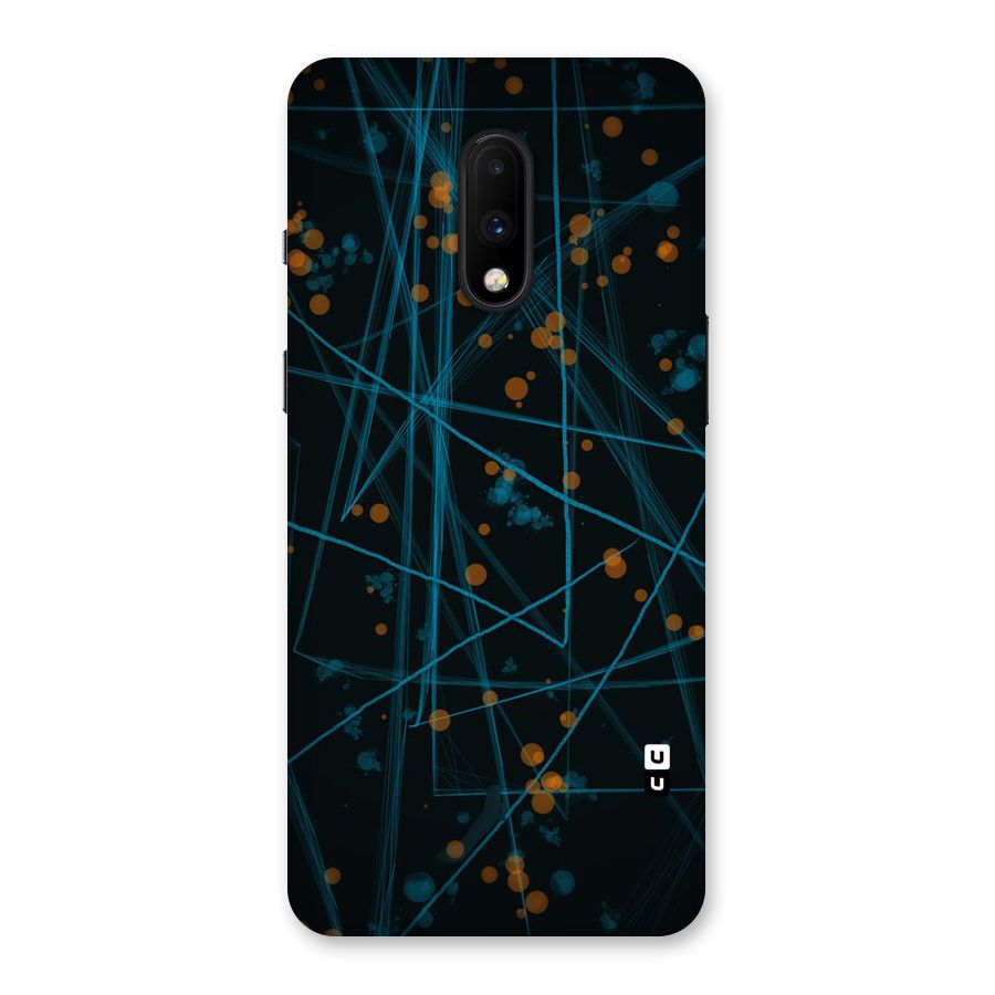 Blue Lines Gold Dots Back Case for OnePlus 7