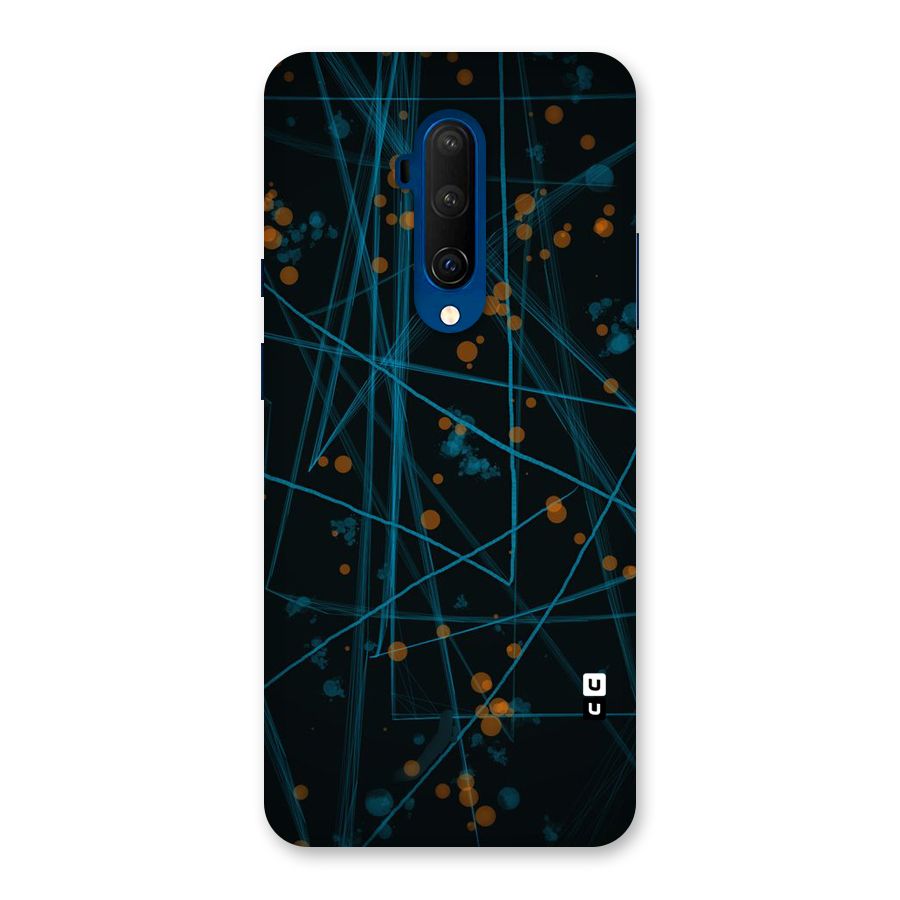 Blue Lines Gold Dots Back Case for OnePlus 7T Pro
