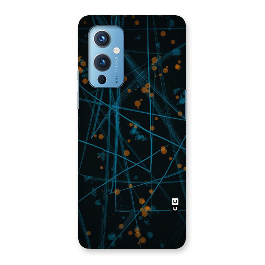 Blue Lines Gold Dots Back Case for OnePlus 9