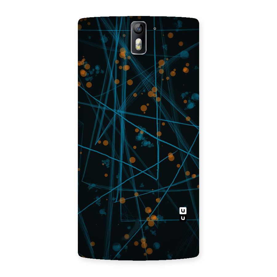 Blue Lines Gold Dots Back Case for One Plus One