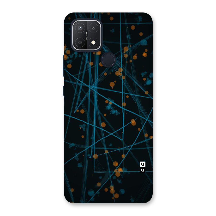 Blue Lines Gold Dots Back Case for Oppo A15