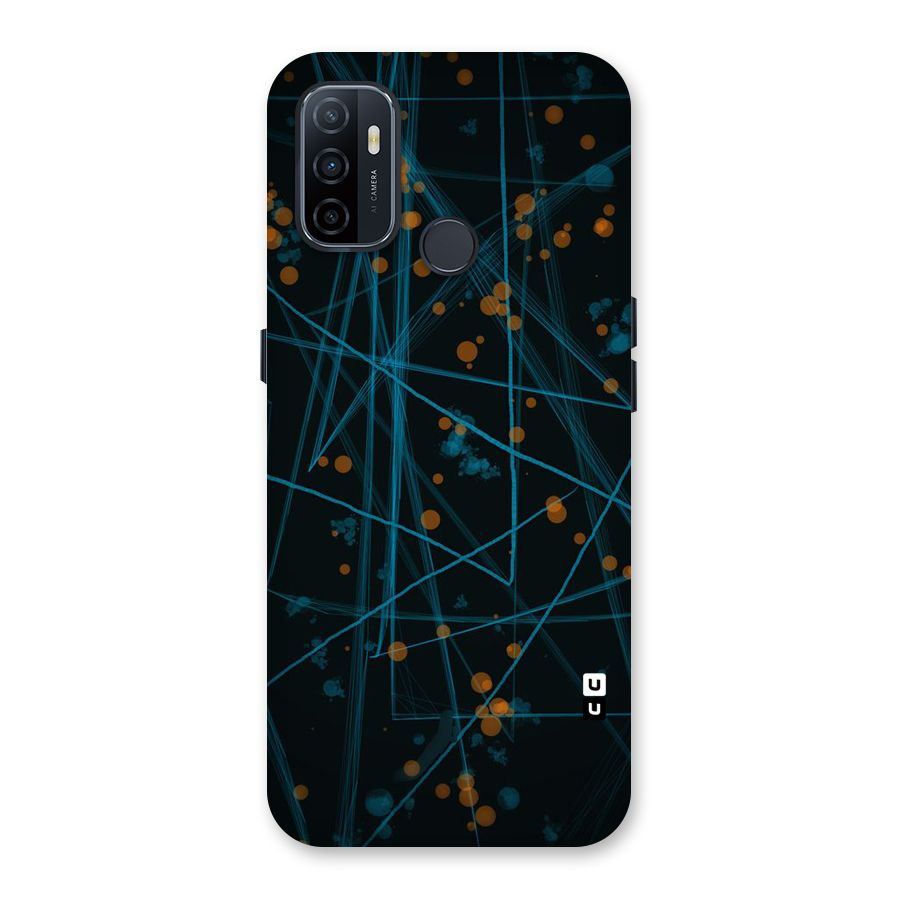 Blue Lines Gold Dots Back Case for Oppo A32