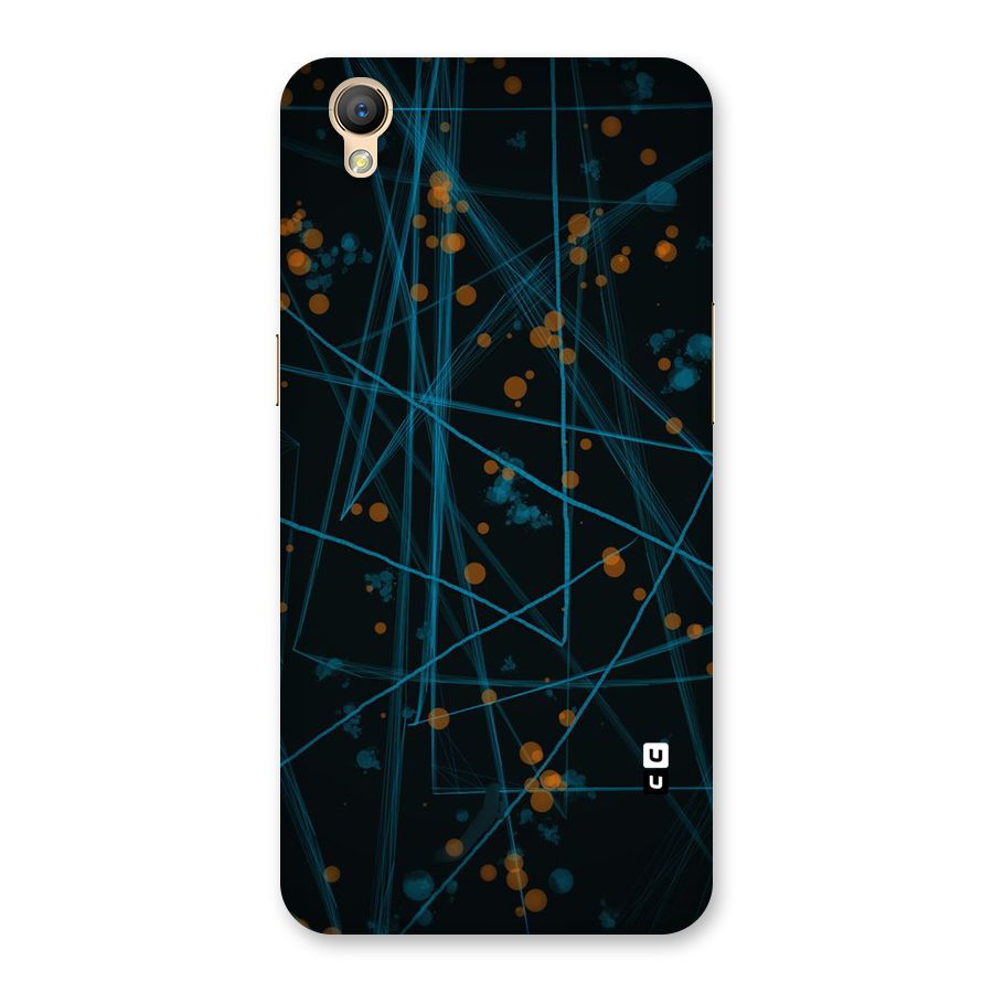 Blue Lines Gold Dots Back Case for Oppo A37