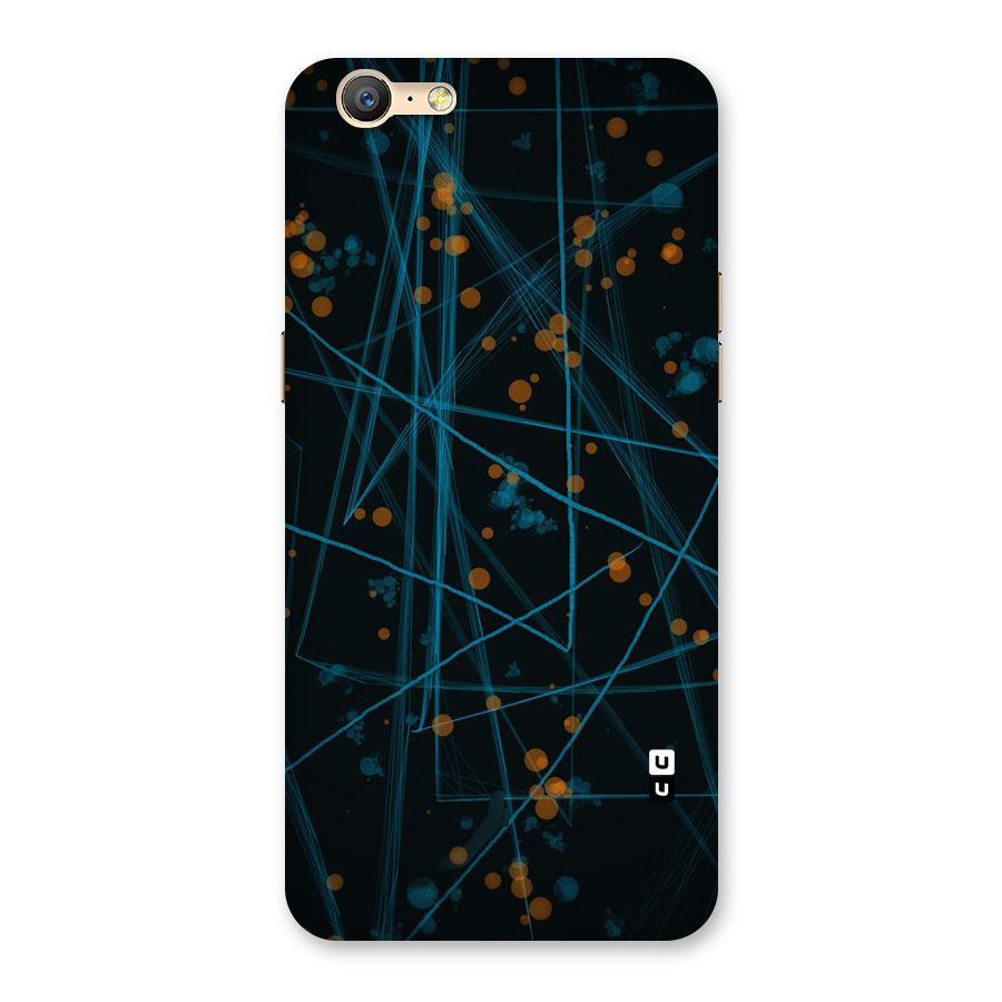 Blue Lines Gold Dots Back Case for Oppo A39