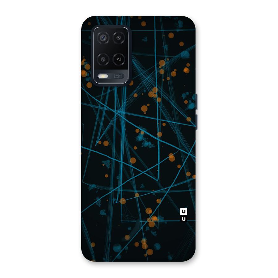 Blue Lines Gold Dots Back Case for Oppo A54