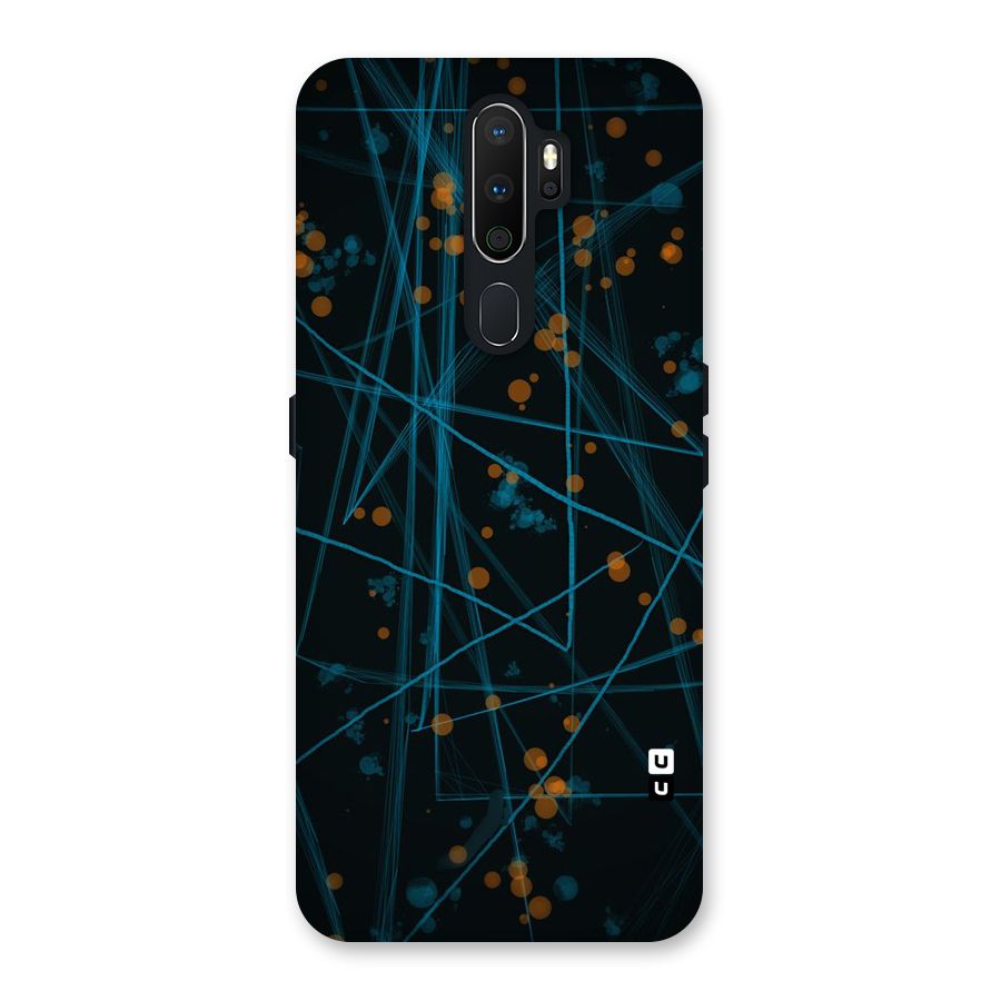 Blue Lines Gold Dots Back Case for Oppo A5 (2020)