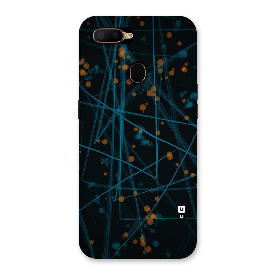 Blue Lines Gold Dots Back Case for Oppo A5s