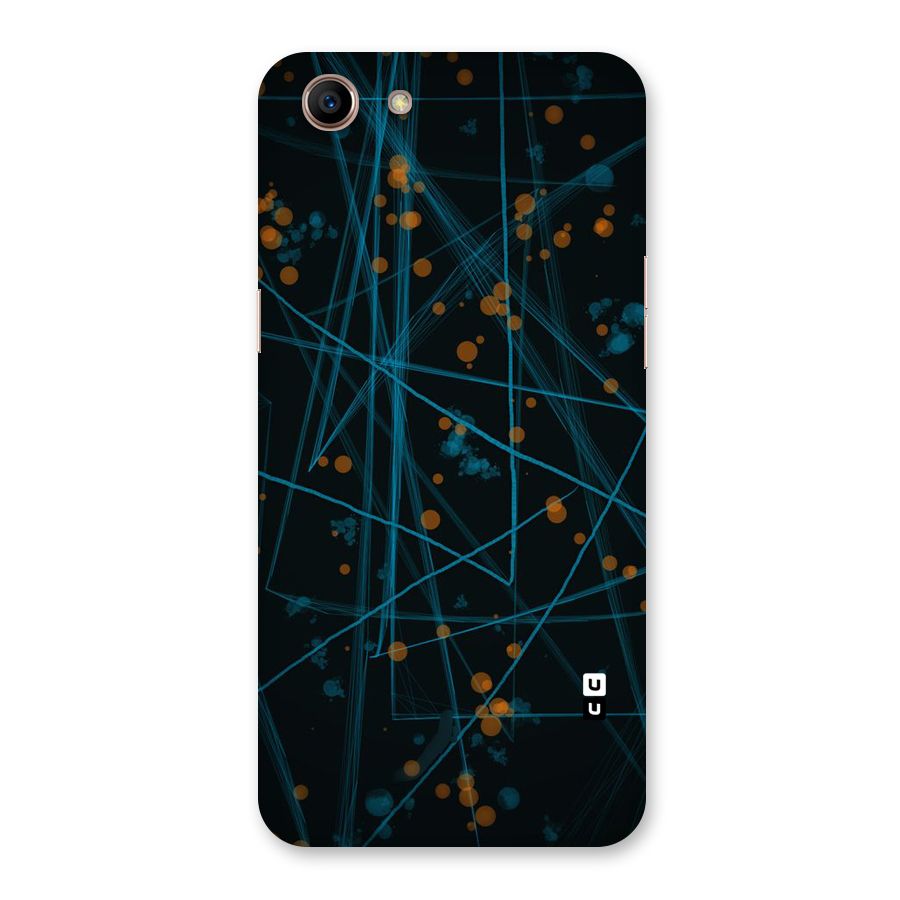 Blue Lines Gold Dots Back Case for Oppo A83 (2018)