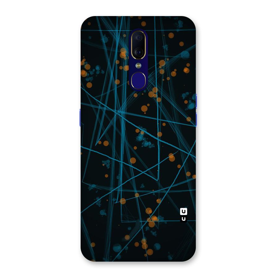 Blue Lines Gold Dots Back Case for Oppo A9