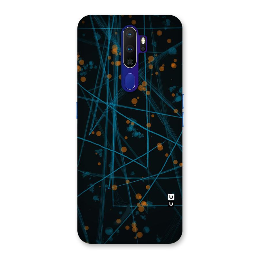 Blue Lines Gold Dots Back Case for Oppo A9 (2020)