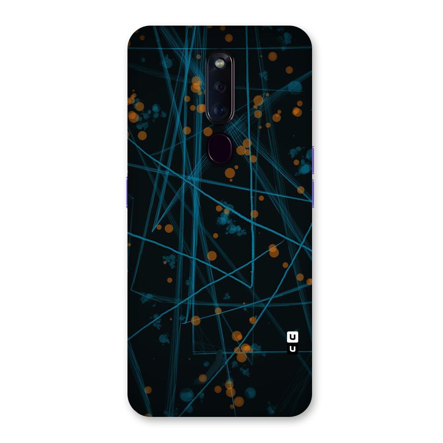 Blue Lines Gold Dots Back Case for Oppo F11 Pro