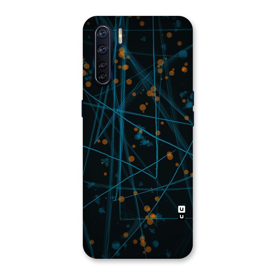 Blue Lines Gold Dots Back Case for Oppo F15