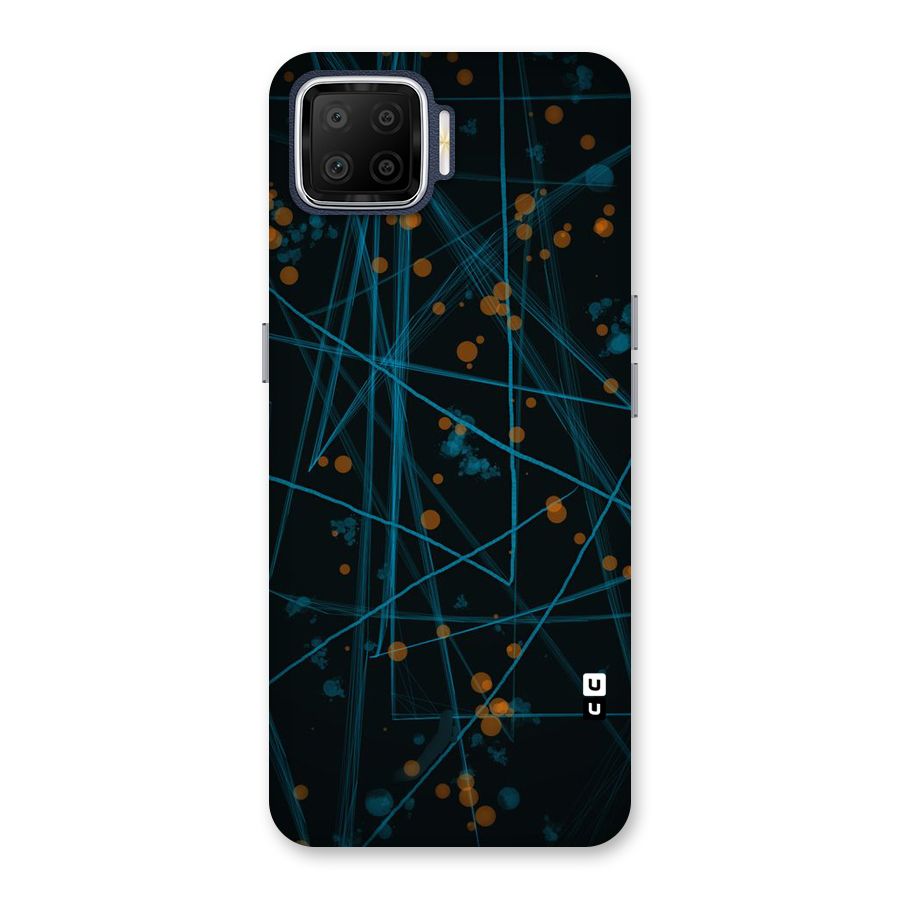 Blue Lines Gold Dots Back Case for Oppo F17