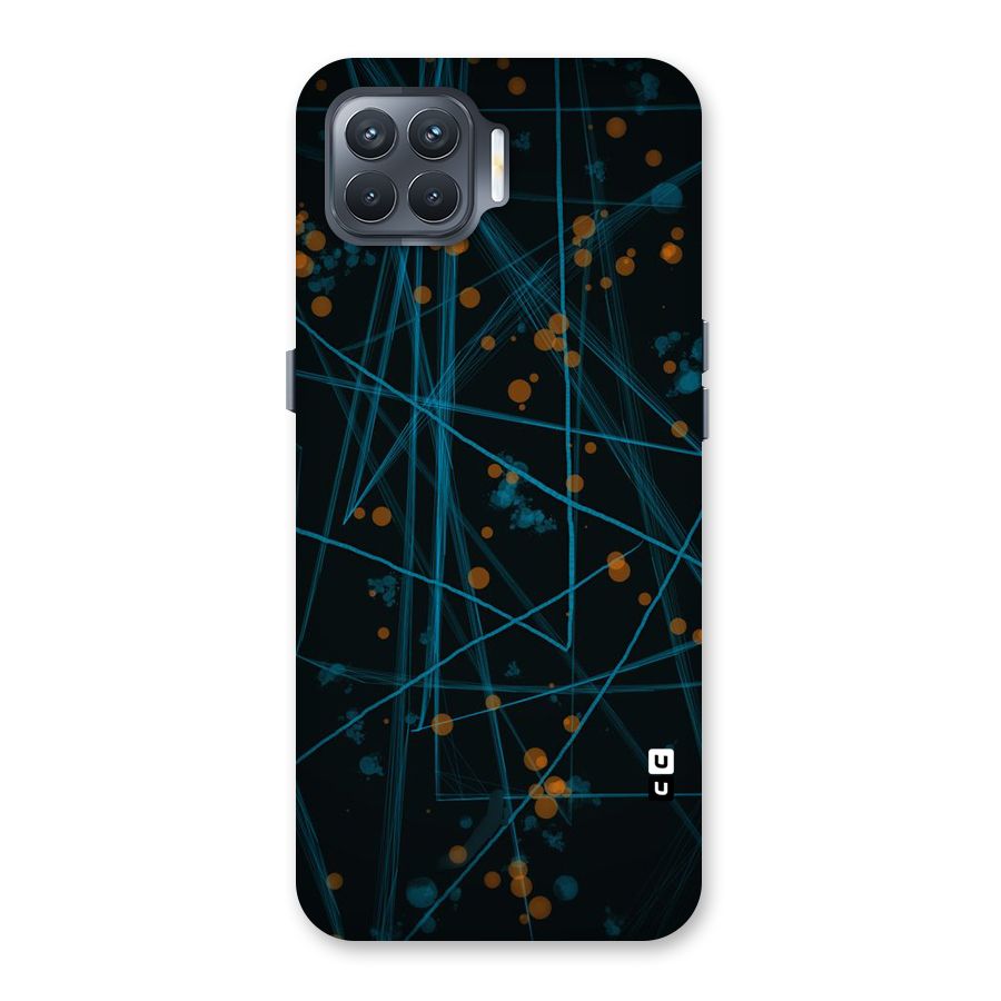 Blue Lines Gold Dots Back Case for Oppo F17 Pro