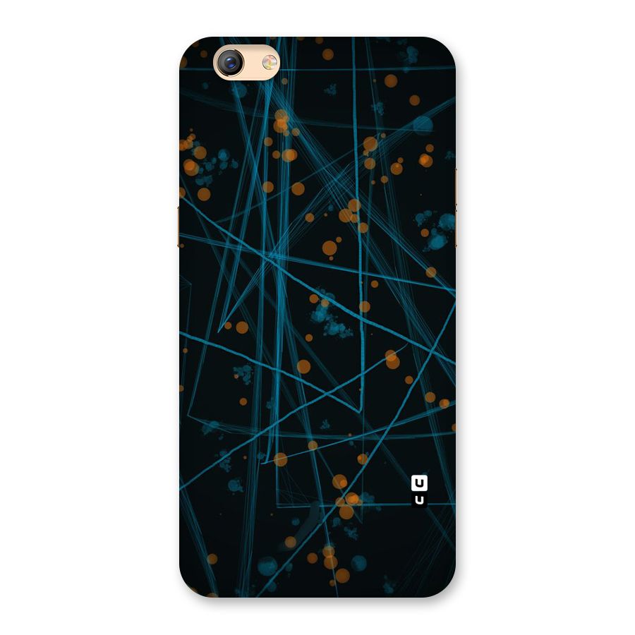 Blue Lines Gold Dots Back Case for Oppo F3 Plus