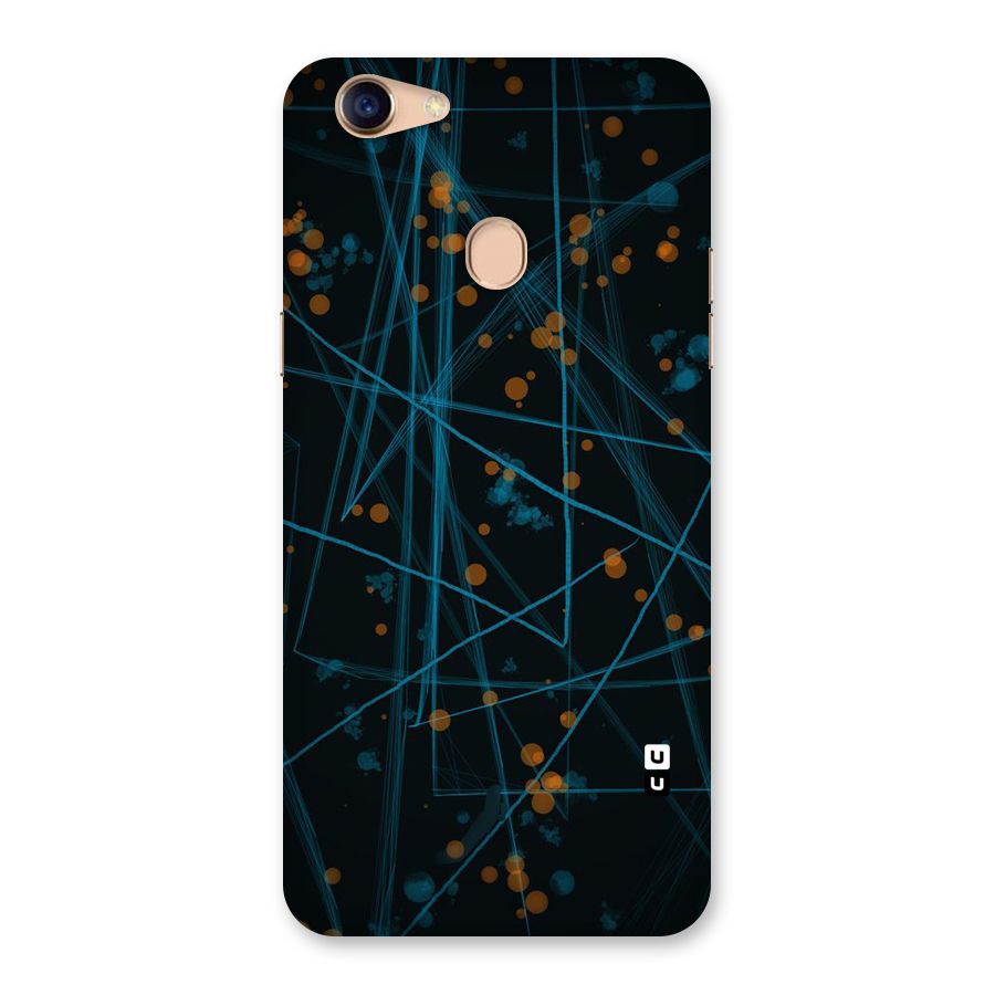 Blue Lines Gold Dots Back Case for Oppo F5