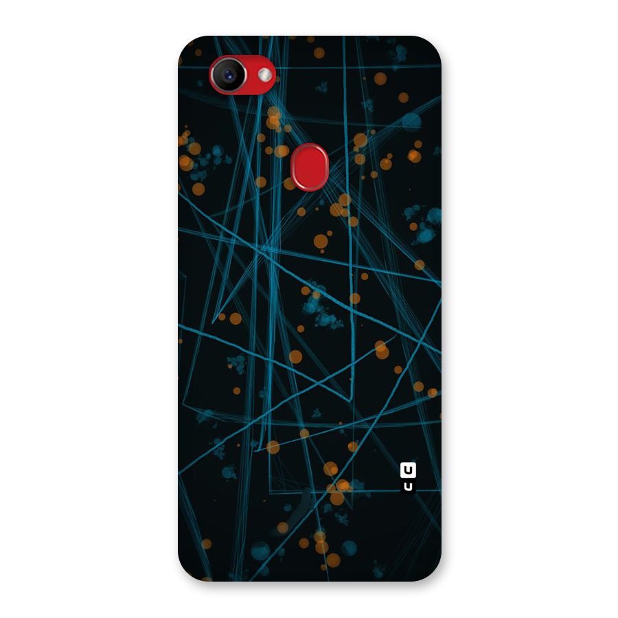 Blue Lines Gold Dots Back Case for Oppo F7