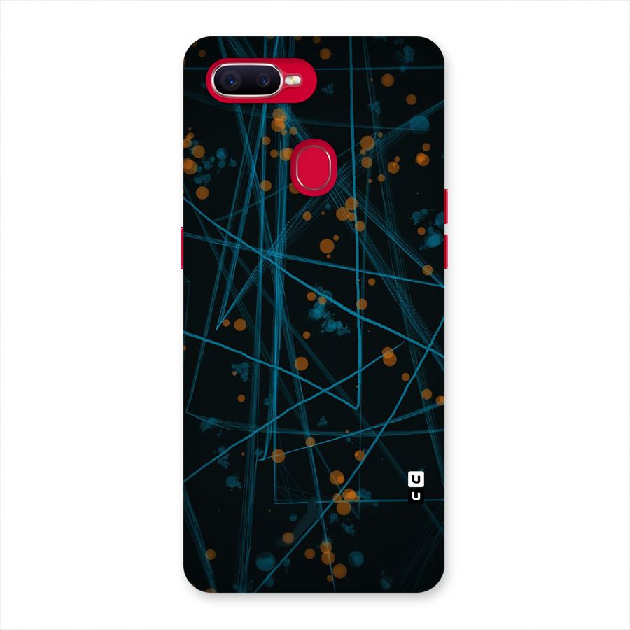 Blue Lines Gold Dots Back Case for Oppo F9 Pro