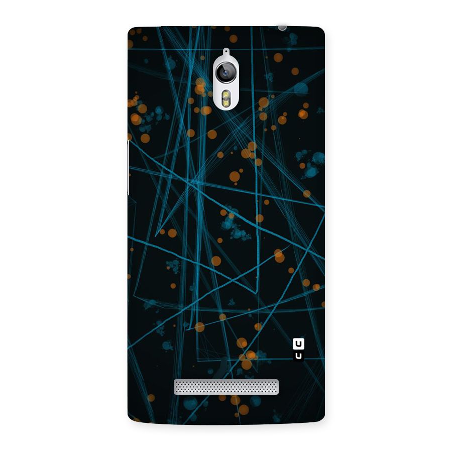 Blue Lines Gold Dots Back Case for Oppo Find 7