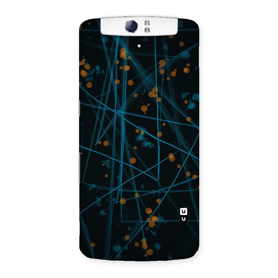 Blue Lines Gold Dots Back Case for Oppo N1