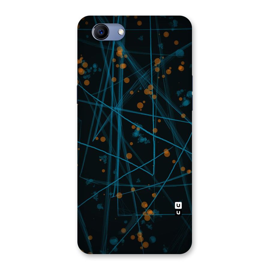 Blue Lines Gold Dots Back Case for Oppo Realme 1