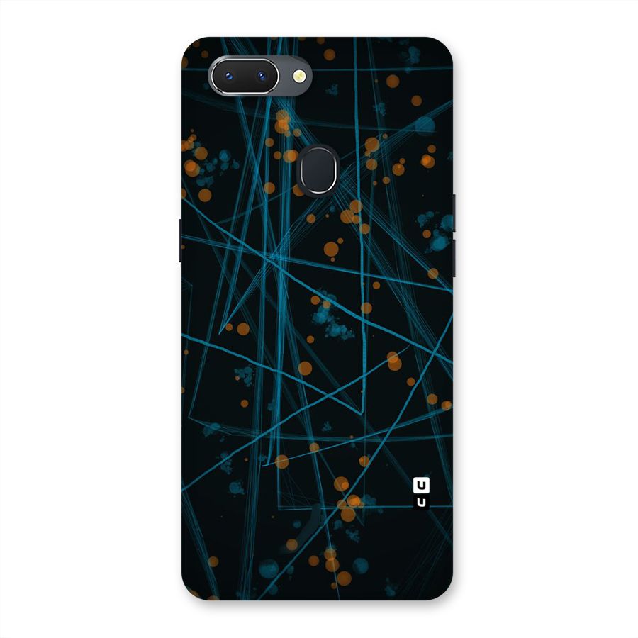 Blue Lines Gold Dots Back Case for Oppo Realme 2