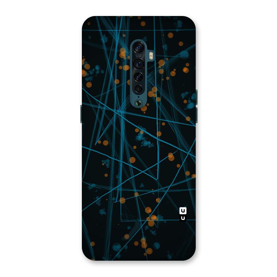 Blue Lines Gold Dots Back Case for Oppo Reno2