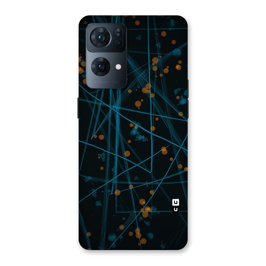 Blue Lines Gold Dots Back Case for Oppo Reno7 Pro 5G