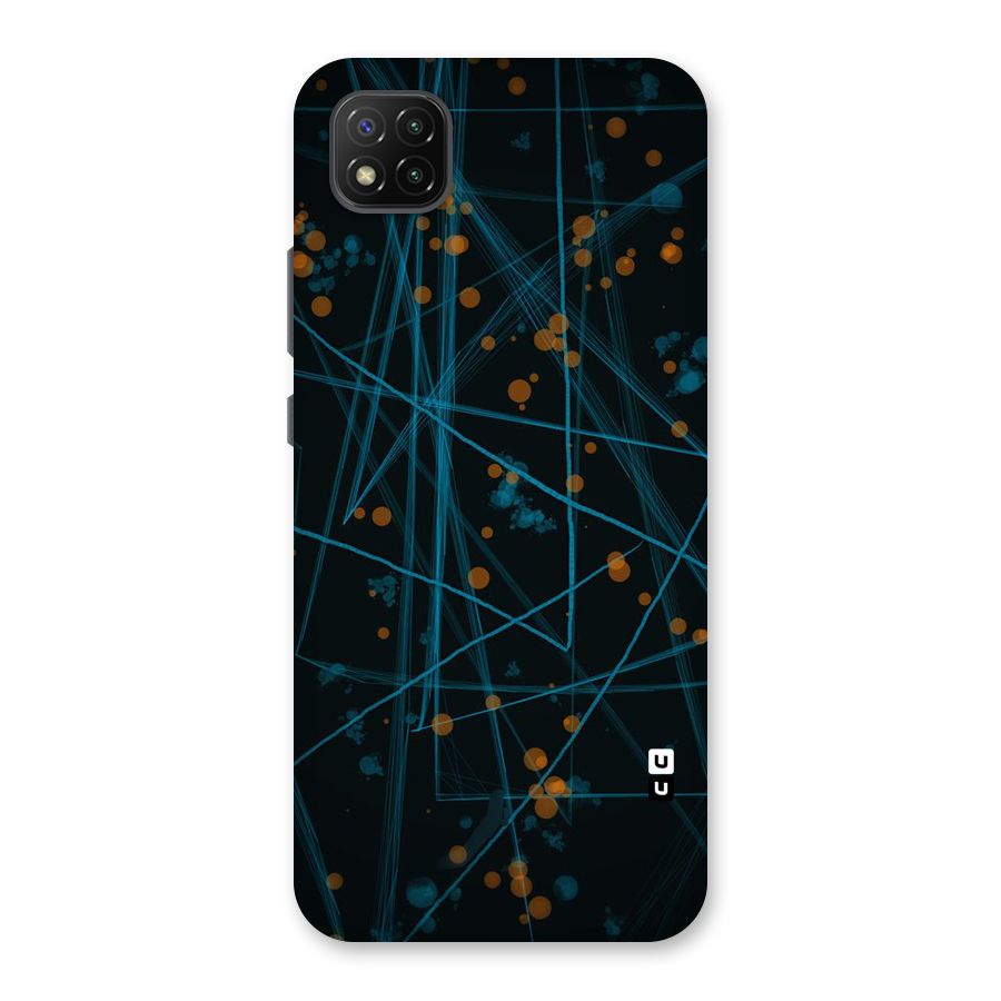 Blue Lines Gold Dots Back Case for Poco C3