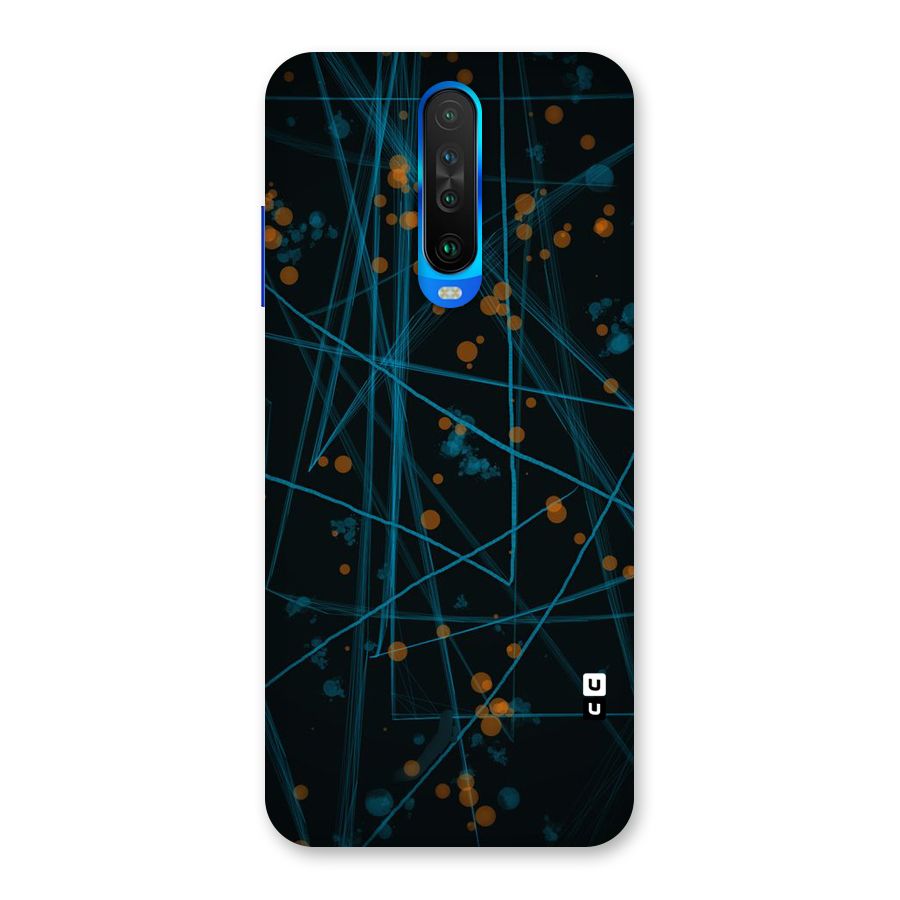 Blue Lines Gold Dots Back Case for Poco X2