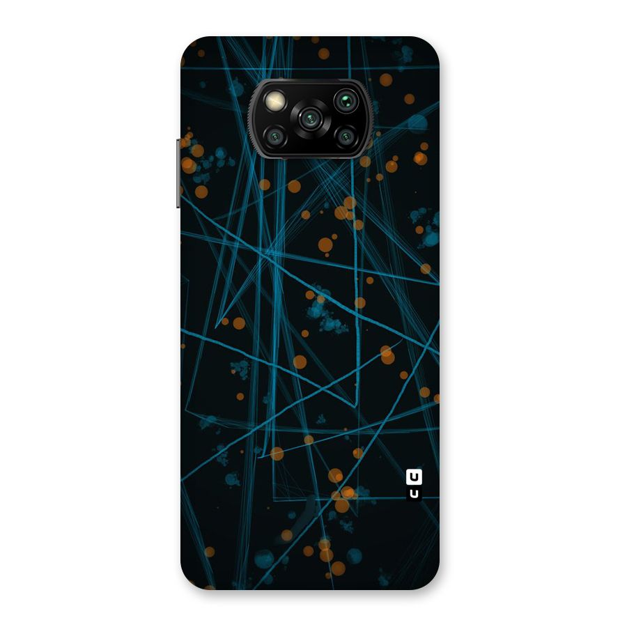 Blue Lines Gold Dots Back Case for Poco X3