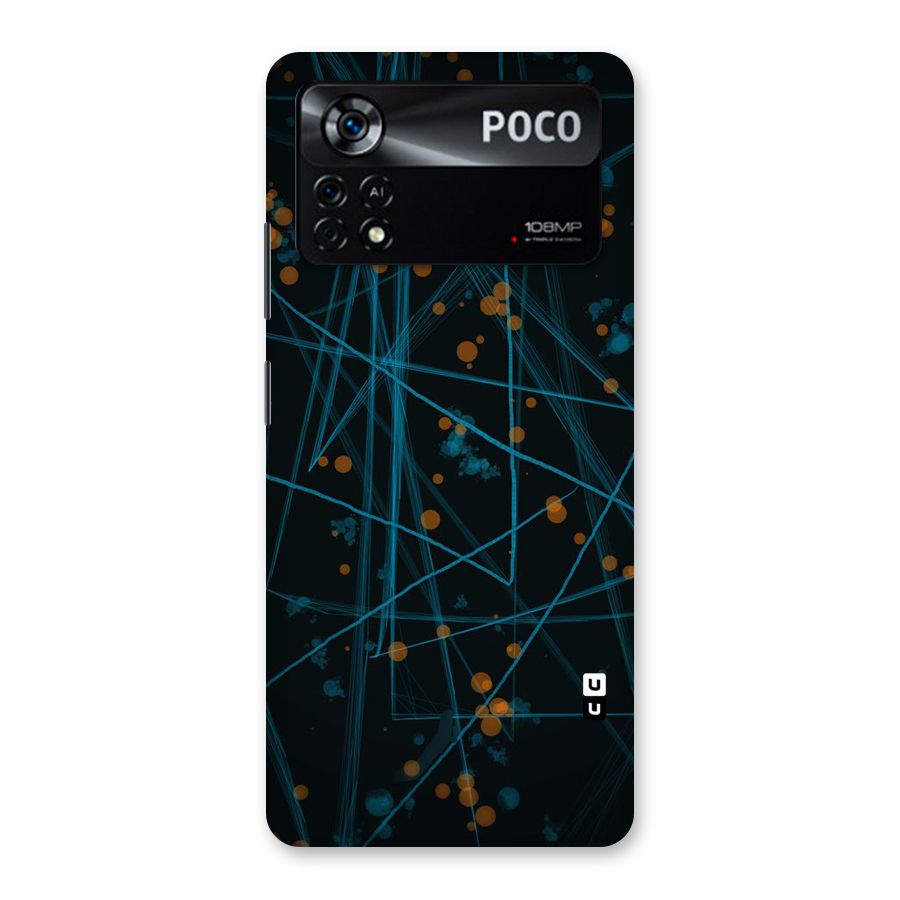 Blue Lines Gold Dots Back Case for Poco X4 Pro 5G