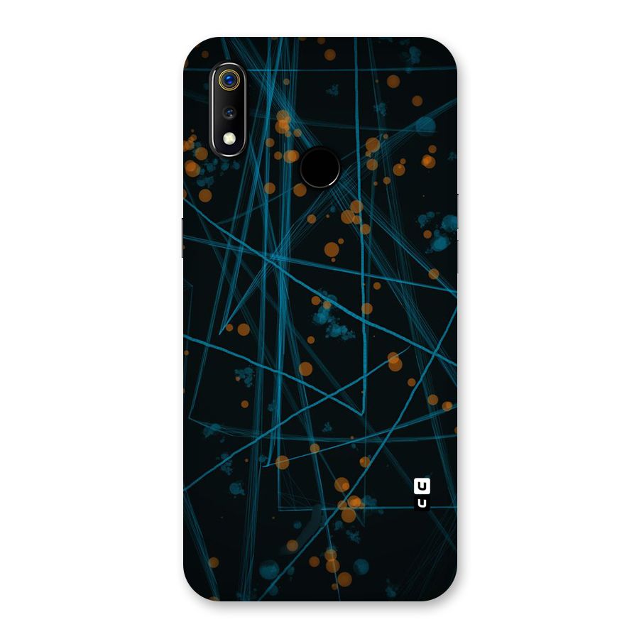 Blue Lines Gold Dots Back Case for Realme 3