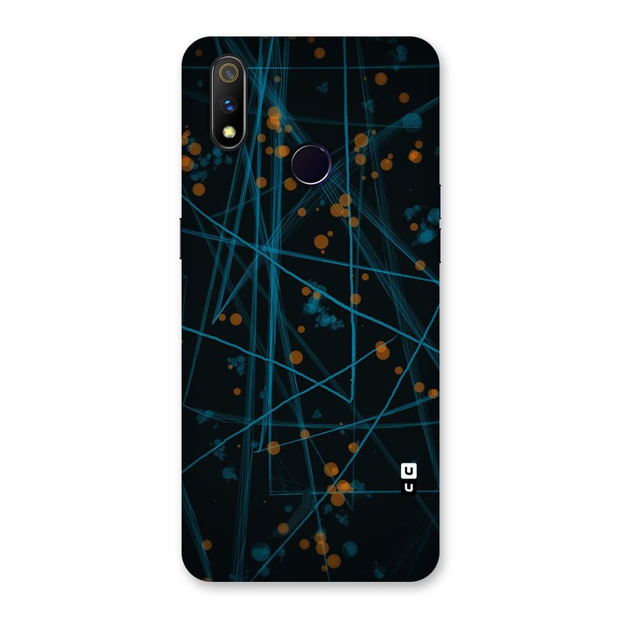 Blue Lines Gold Dots Back Case for Realme 3 Pro