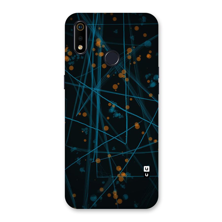 Blue Lines Gold Dots Back Case for Realme 3i