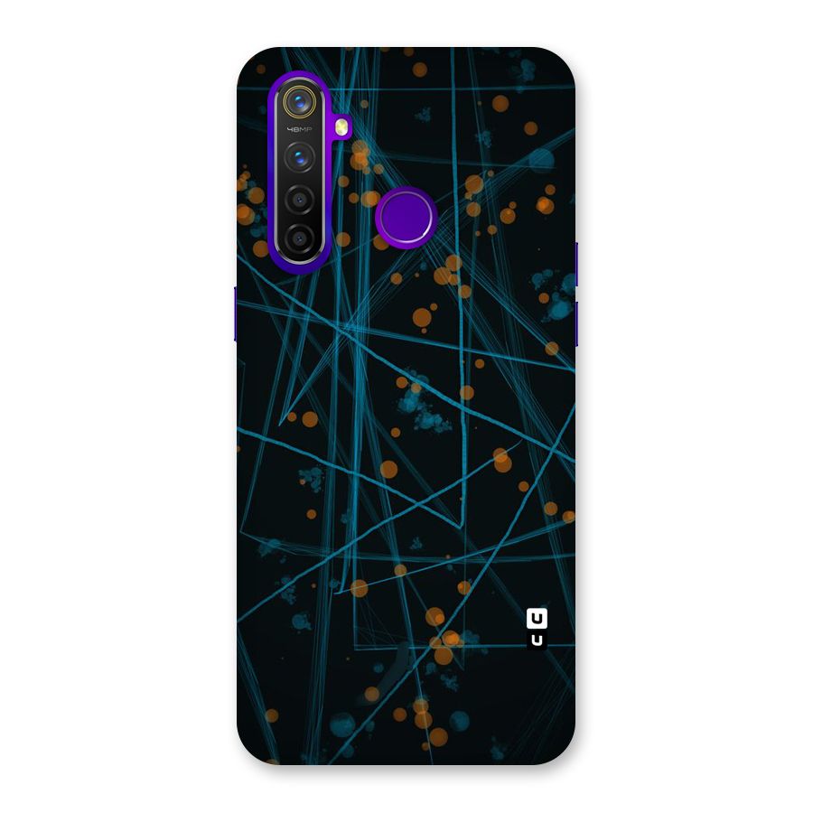 Blue Lines Gold Dots Back Case for Realme 5 Pro
