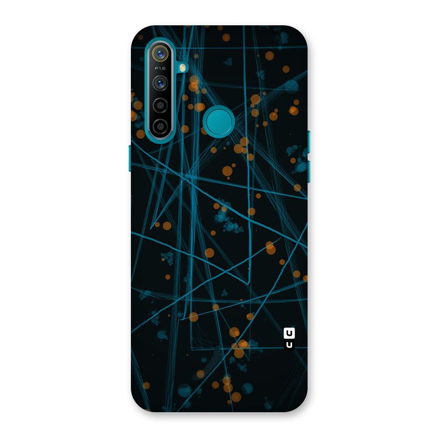 Blue Lines Gold Dots Back Case for Realme 5i