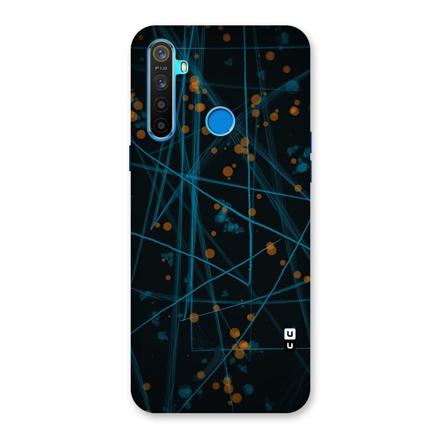 Blue Lines Gold Dots Back Case for Realme 5s