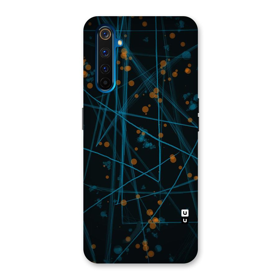 Blue Lines Gold Dots Back Case for Realme 6 Pro