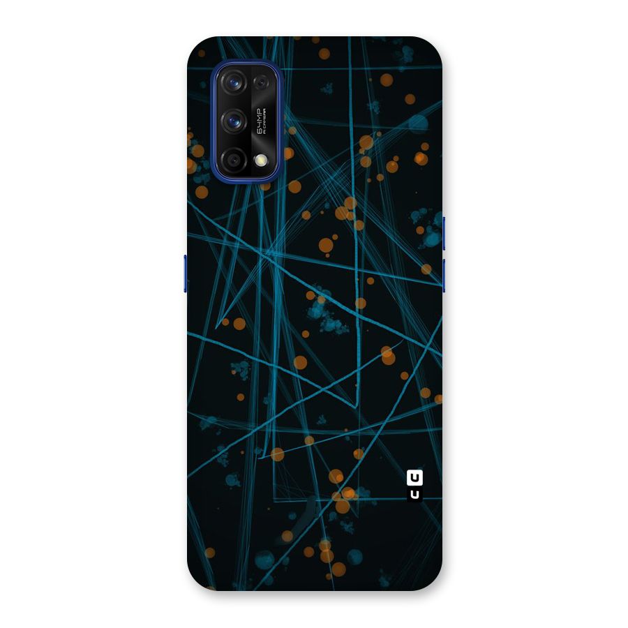 Blue Lines Gold Dots Back Case for Realme 7 Pro