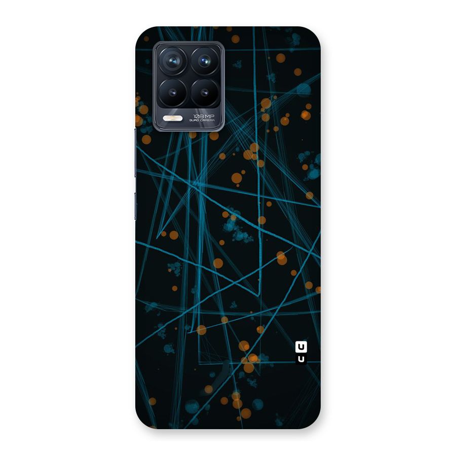 Blue Lines Gold Dots Back Case for Realme 8 Pro