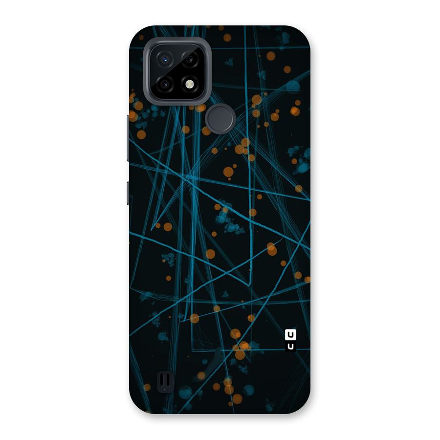 Blue Lines Gold Dots Back Case for Realme C21