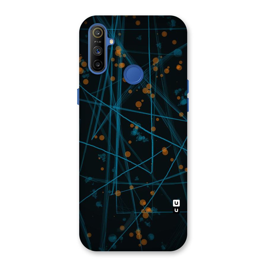 Blue Lines Gold Dots Back Case for Realme Narzo 10A