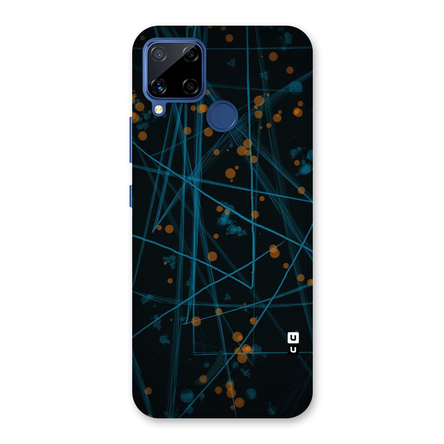 Blue Lines Gold Dots Back Case for Realme Narzo 30A
