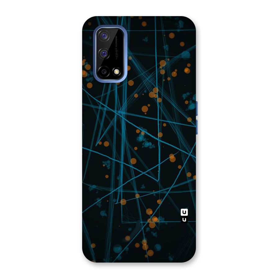 Blue Lines Gold Dots Back Case for Realme Narzo 30 Pro