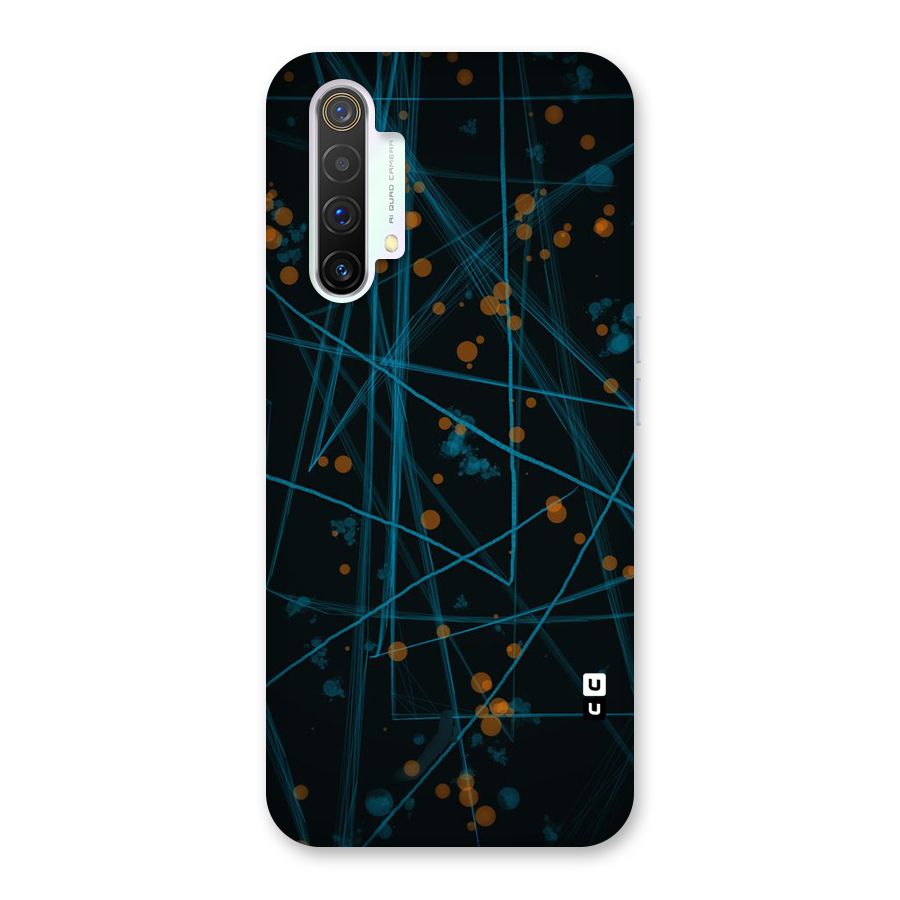 Blue Lines Gold Dots Back Case for Realme X3 SuperZoom