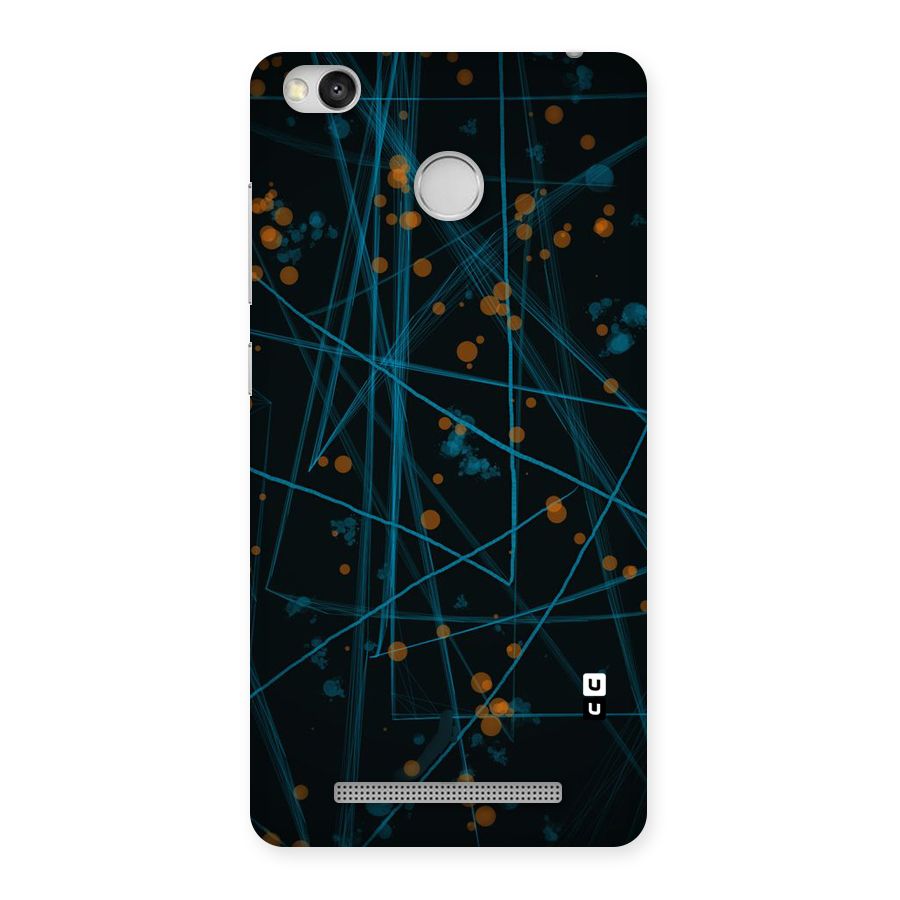 Blue Lines Gold Dots Back Case for Redmi 3S Prime
